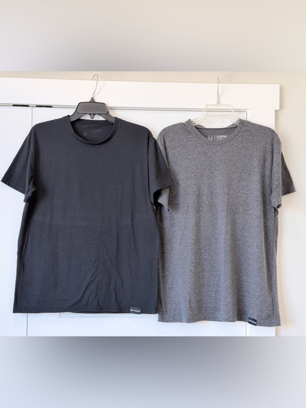 Spyder Men’s Short Sleeve Tee Duo - Black & Heather Gray